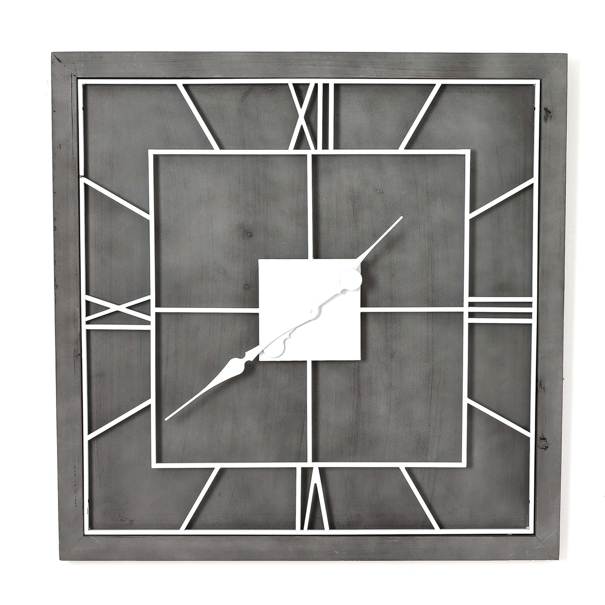 Williston grey square wall clock, front view