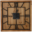 Williston large square wooden wall clock, front view