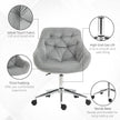 Button-tufted velvet desk chair – image 6