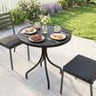 Black slatted steel table – image 8
