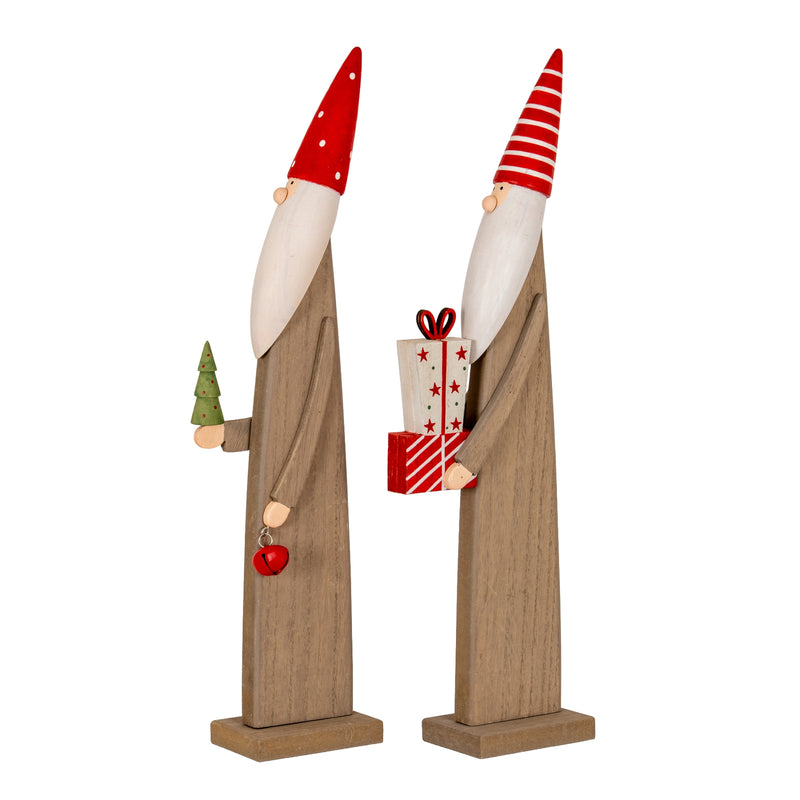 Wooden elf beside the elf with presents, sold separately