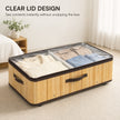 HOMCOM 72L Under Bed Storage with Wheels Pack of 2, Underbed Storage Box with Clear Lid Cover and Reinforced Handle – view 7