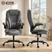HOMCOM Office Chair, Ergonomic Desk Chair with Flip-up Armrest, Pocket Springs, Swivel Wheels, Adjustable Height, Grey – view 3