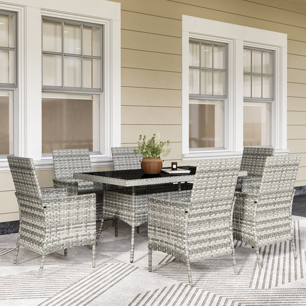7-piece rattan dining set – image 2