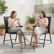 Outsunny Folding Garden Chairs Set of 2, Foldable Garden Dining Chairs with High Back, Armrests, Texteline Seat, Black – view 9