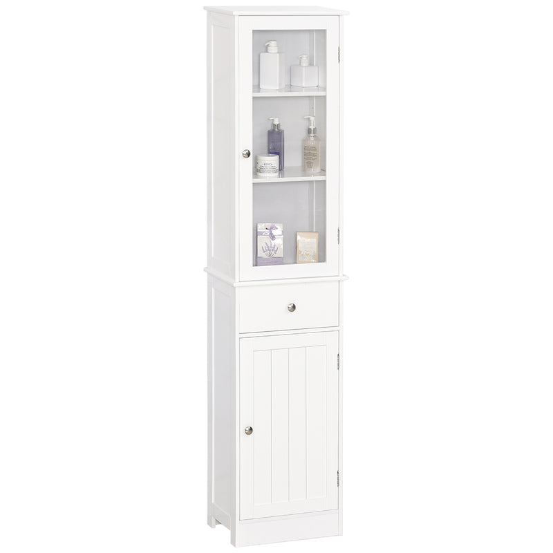 Tall slim white bathroom cabinet – image 10