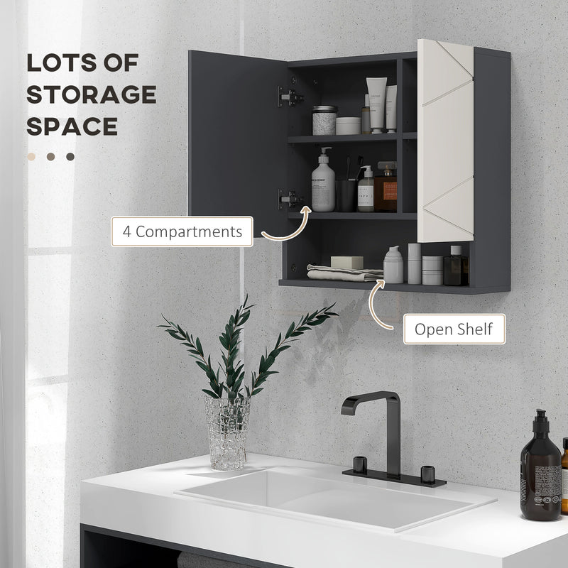 Grey bathroom mirror cabinet – image 4
