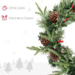 Close-up of pine needles, berries and decorative details