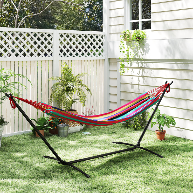 Outsunny 298 x 117cm Hammock with Stand Camping Hammock with Portable Carrying Bag, Adjustable Height, 120kg Load – view 9