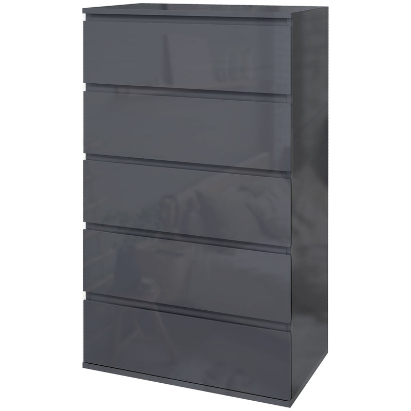 5-drawer gloss grey chest – image 10