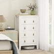 White 4-drawer chest with leather handles – image 10