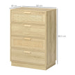 4-drawer rattan panel chest – image 3