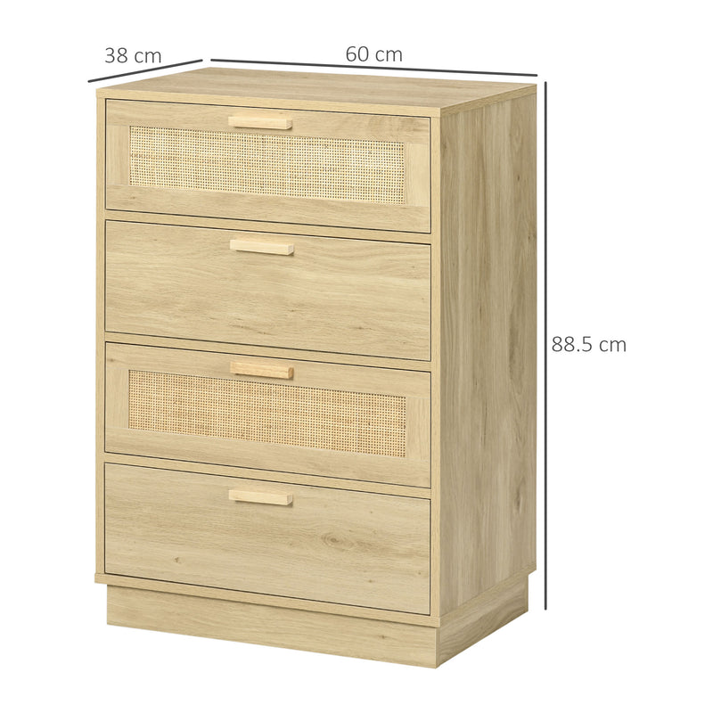 4-drawer rattan panel chest – image 3