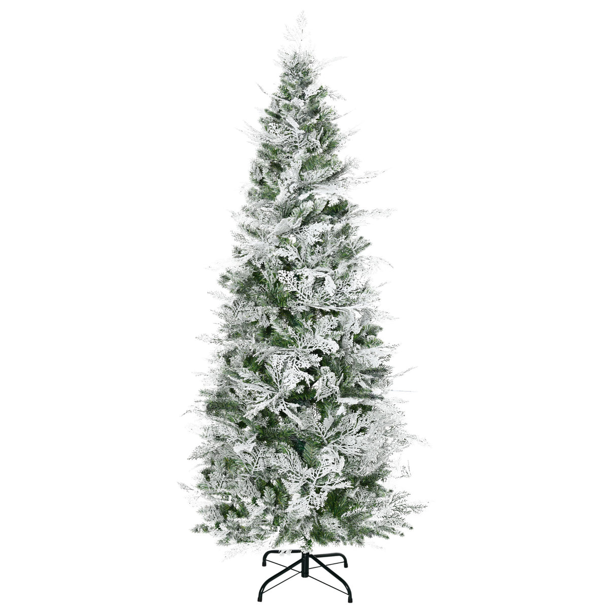 6ft slim cypress-style pencil Christmas tree with snow-dusted tips
