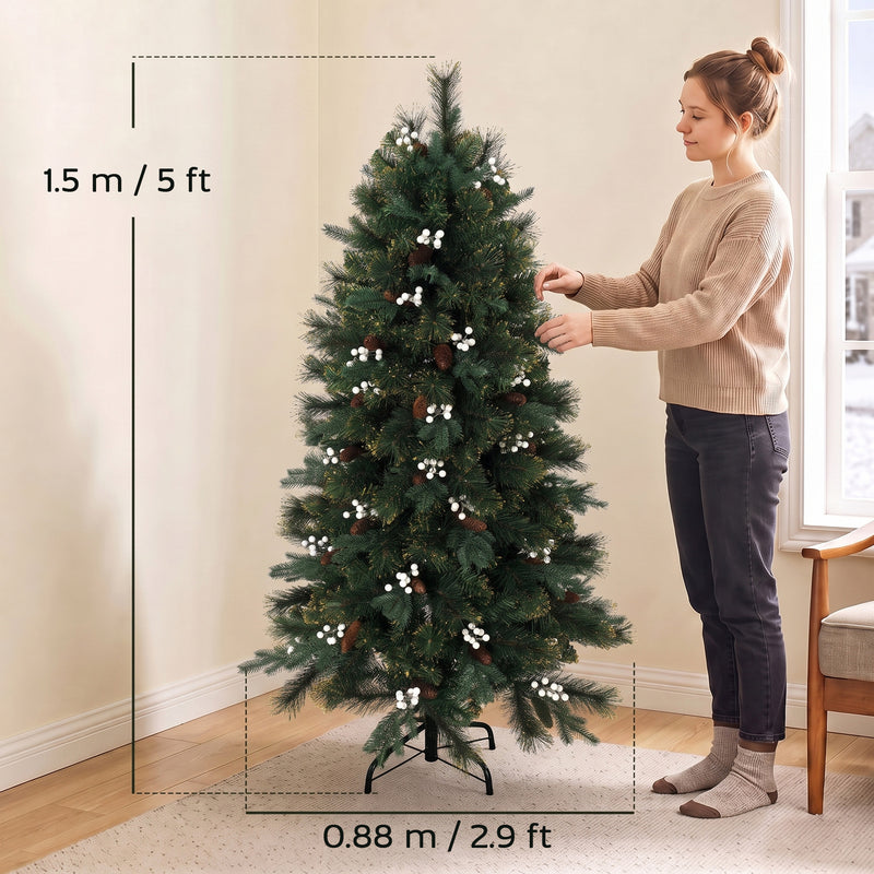 5ft fir Christmas tree with berries – image 3