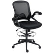 Vinsetto Drafting Chair with Flip-up Armrest, Mesh Office Stool with Foot Ring, 360 Degree Swivel Height Adjustable