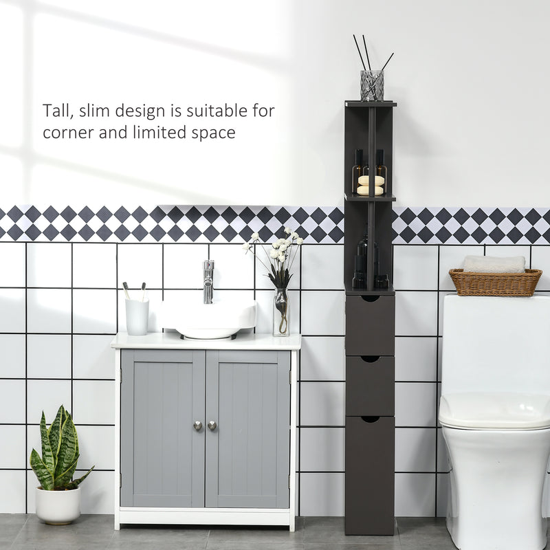 Slim brown bathroom cabinet – image 5