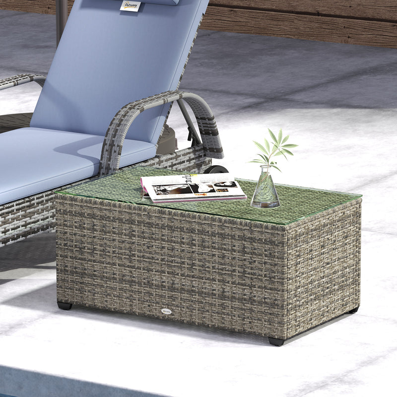 Dark grey rattan coffee table – image 8