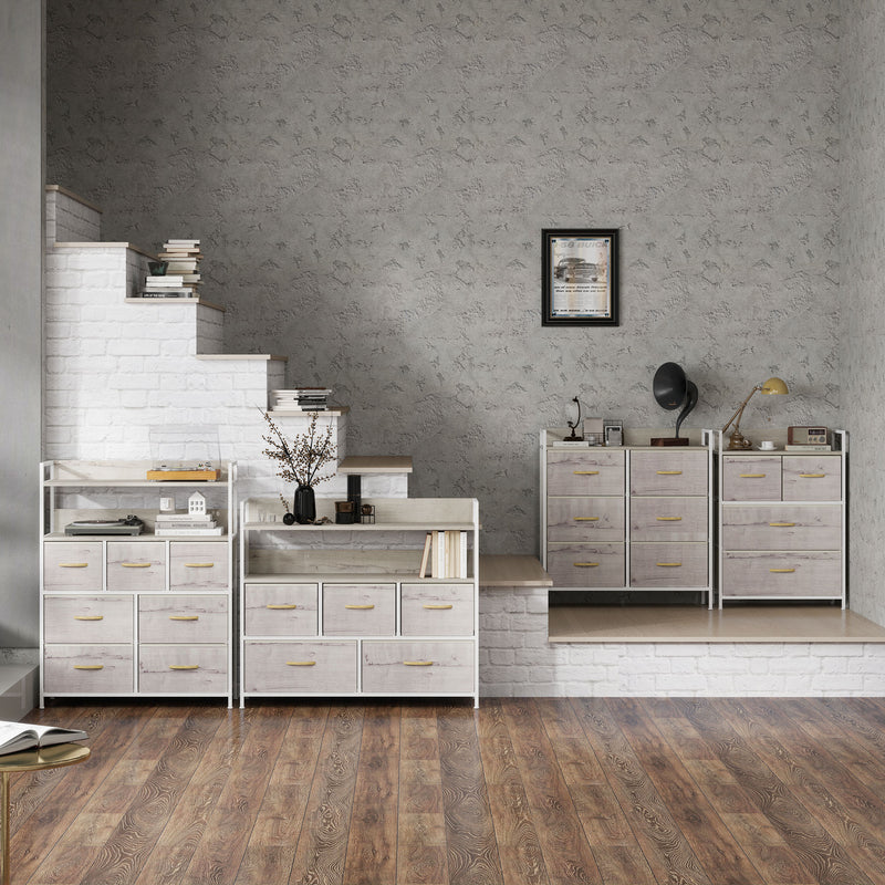 Black & natural 4-drawer fabric chest – image 9