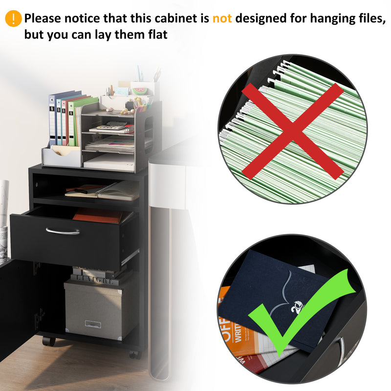 Mobile filing cabinet with open shelf – image 7