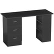 HOMCOM Computer Desk with Drawers, Home Office Desk, Writing Table, PC Workstation with 3 Storage Shelves for Working