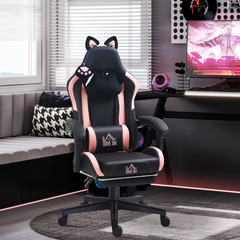 Black & pink cat ear gaming chair – image 2