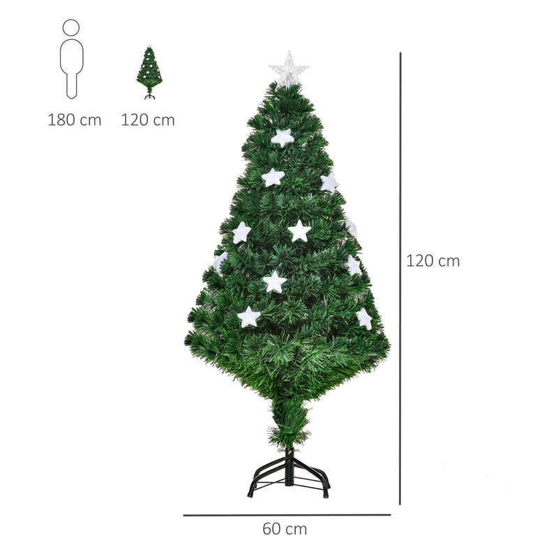4ft fibre optic Christmas tree with star lights – image 3