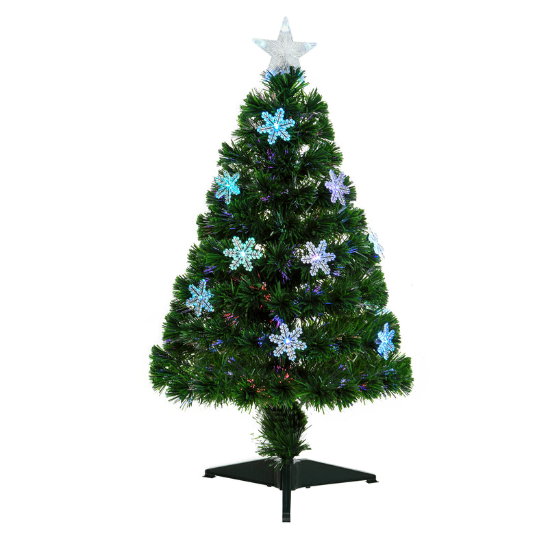 3ft fibre optic Christmas tree with LED snowflakes – image 10