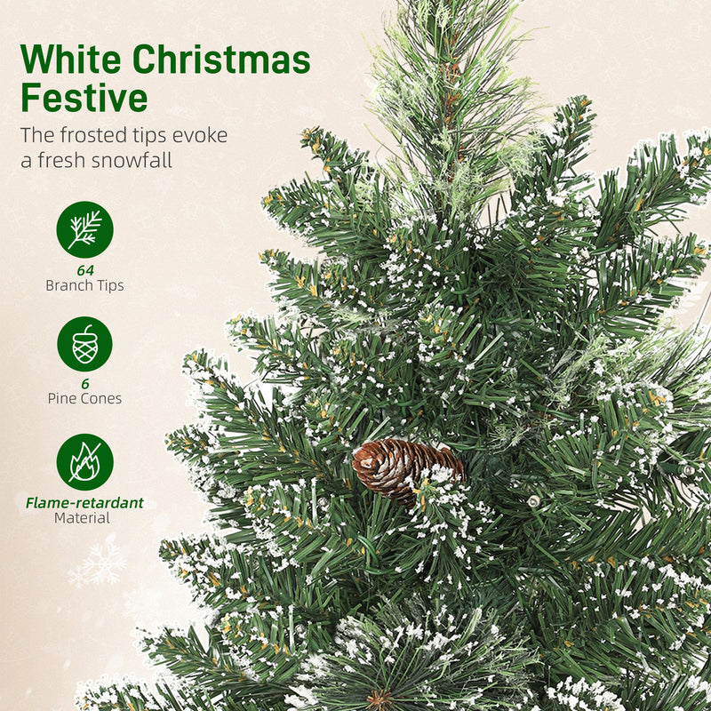 60 cm snowy tabletop tree with pine cones – image 6