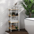 Four-tier bamboo shelf unit – image 10