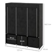 Black fabric wardrobe with drawers – image 3