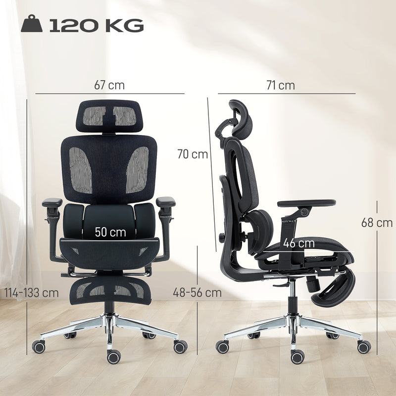 HOMCOM Ergonomic Office Chair, High Back Mesh Desk Chair, Black – view 3