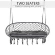 Outsunny Two-Seater Boho Macrame Hammock Swing - Grey – view 4