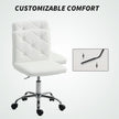 HOMCOM PU Leather Armless Office Chair, Modern Vanity Computer Swivel Chair with Rolling Wheels and Adjustable Height – view 6