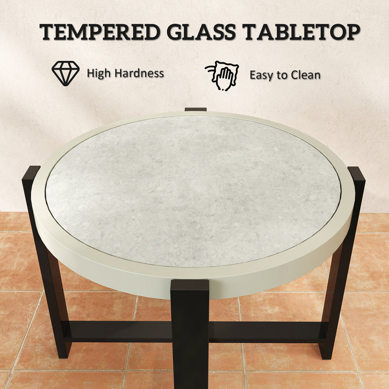 Marble-effect side table – image 5