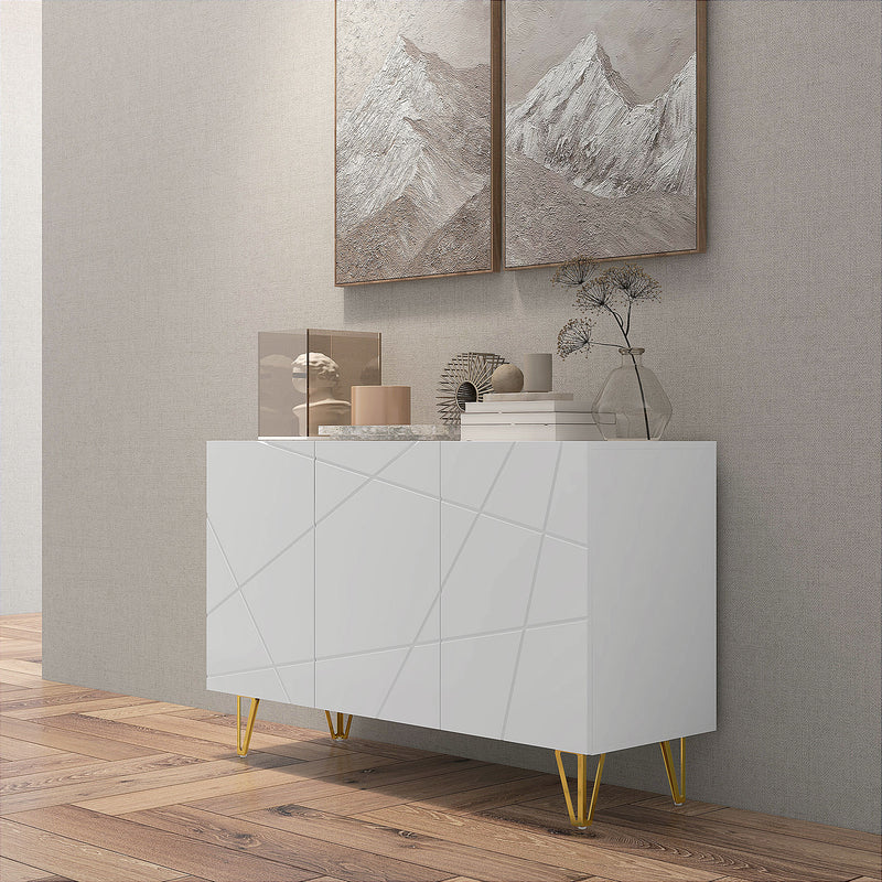 White gloss hairpin sideboard – image 8