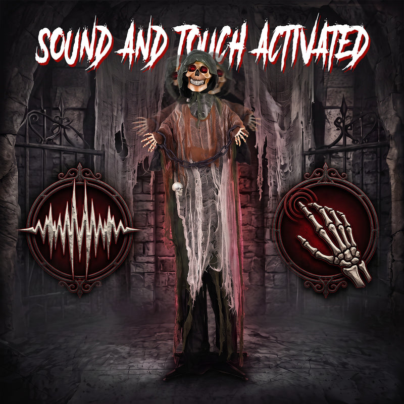 170cm Animated Chained Grim Reaper with Moving Hands & Sound – image 5 of 9