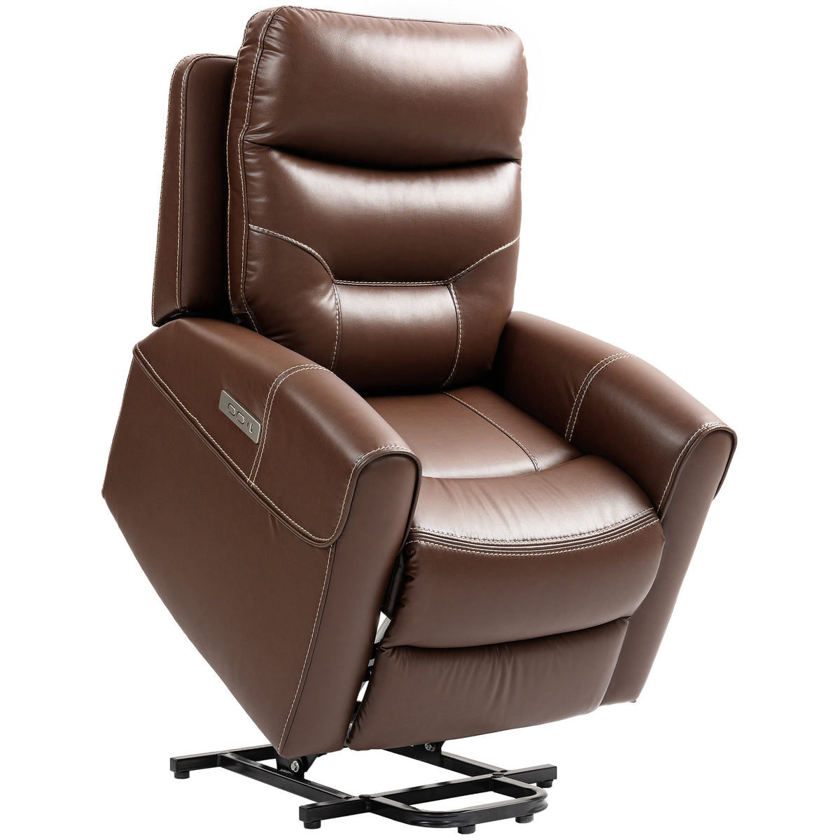 150° Power Lift Recliner with USB-C – Brown Faux Leather