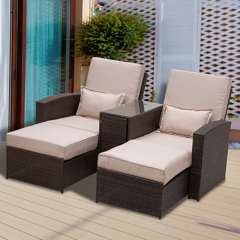 Rattan sun lounger set – image 10