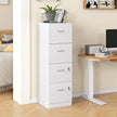White 4-drawer lockable filing cabinet – image 2