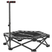 Black 42-inch one-step foldable mini trampoline with adjustable T-bar handle