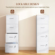 White 4-drawer lockable filing cabinet – image 6