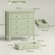 HOMCOM 5 Drawer Chest of Drawers, Modern Dresser for Bedroom, Bedside Storage Cabinet, Wide Storage Unit with Glide – view 3
