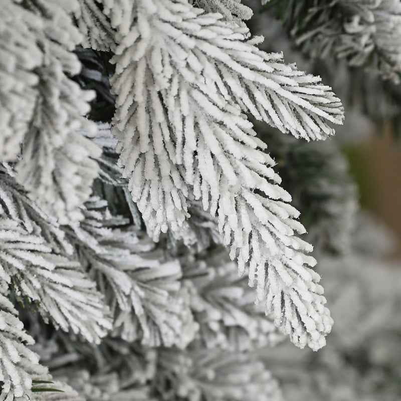 7ft snow-covered slim Christmas tree – image 9