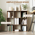 Nine-Cube Storage Shelf - Rustic Brown