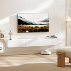 80cm Floating TV Stand, Wall Mount TV Unit with Cable Management Hole, Fits up to 72" TV, White
