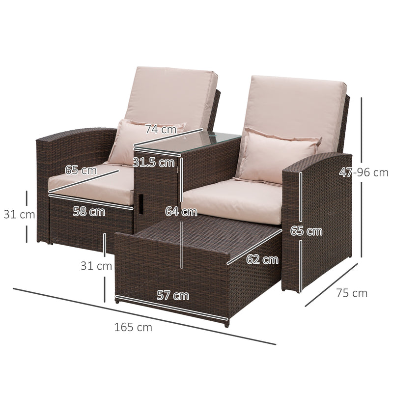 Rattan sun lounger set – image 3