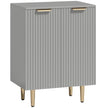 HOMCOM Sideboard Buffet Cabinet, Modern Kitchen Storage Cabinet with Adjustable Shelf and Metal Legs, Grey