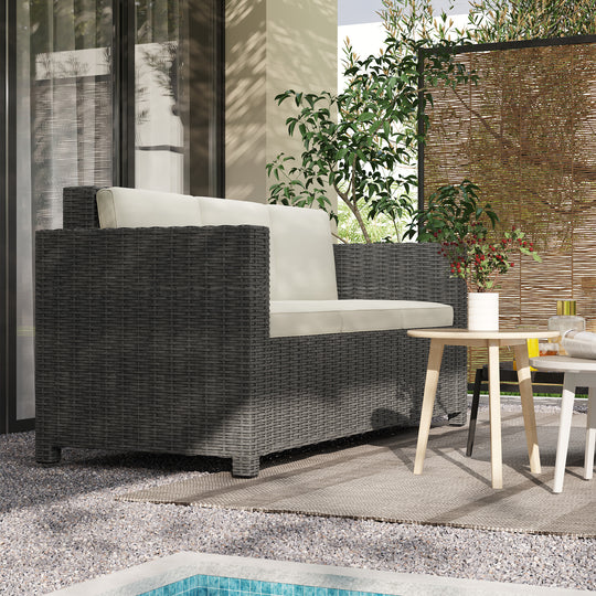 3-seater rattan garden sofa – image 2