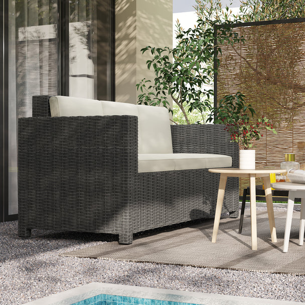 3-seater rattan garden sofa – image 2